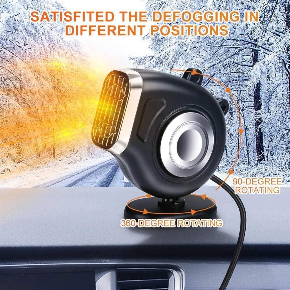 12V Mini Fan Heater 360 Degree Rotation Defogging Demister Portable Windshield Defroster  Car