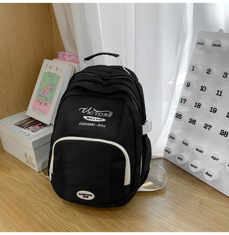 

Small schoolbag female college students multi-layer versatile backpack large capacity junior high school students travel backpack чорний