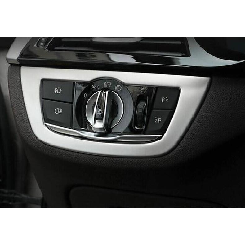 Car Headlight Switch Control Cover Trim Titanium Silver For BMW 5 Series 2018-22
