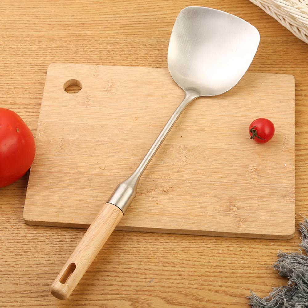 Anti-scald Stainless Steel Wok Spatula Long Handle Rice Spoon Ladle Cooking Shovel Restaurant