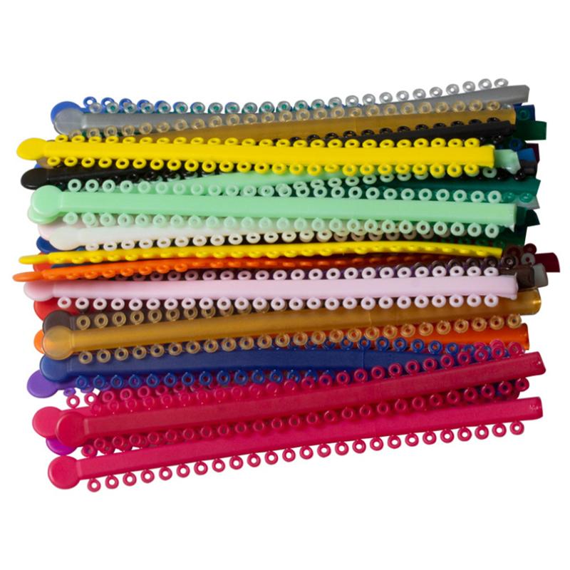 20 Stick Dental Elastic Ligature Ties Bands For Dentist Braces Multicolour Long-Style Dental Treatment Material
