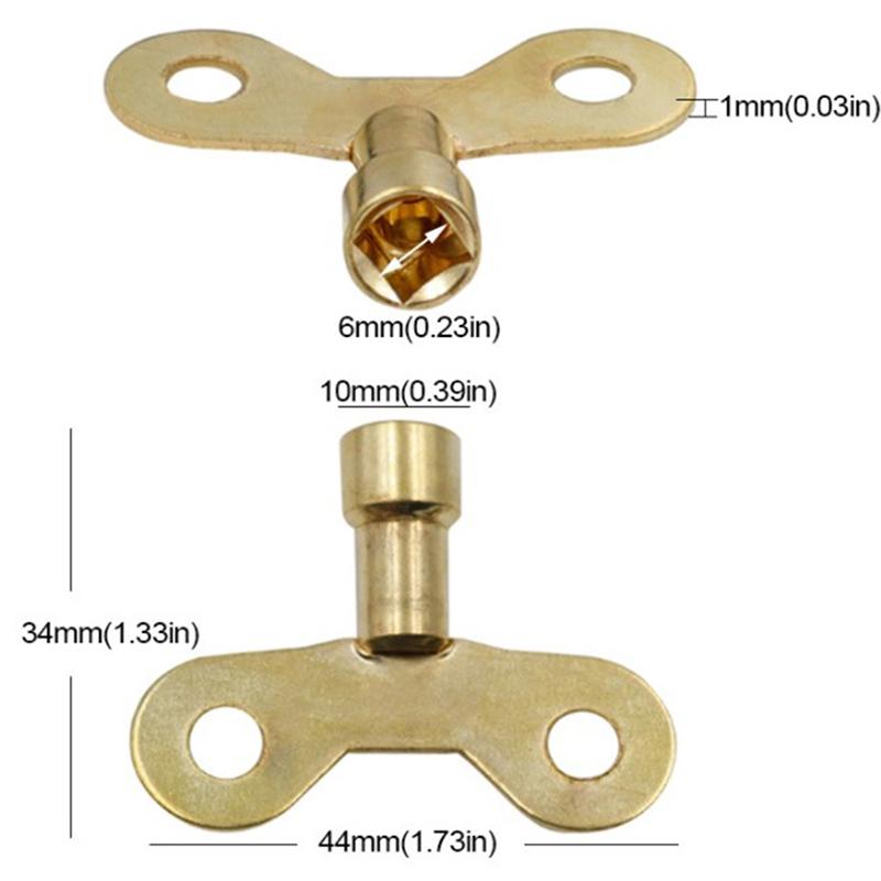 

2 Pcs Bleed Key Square Socket Faucet Keys Water Tap Brass Radiator Special Lock Hole Plumbing