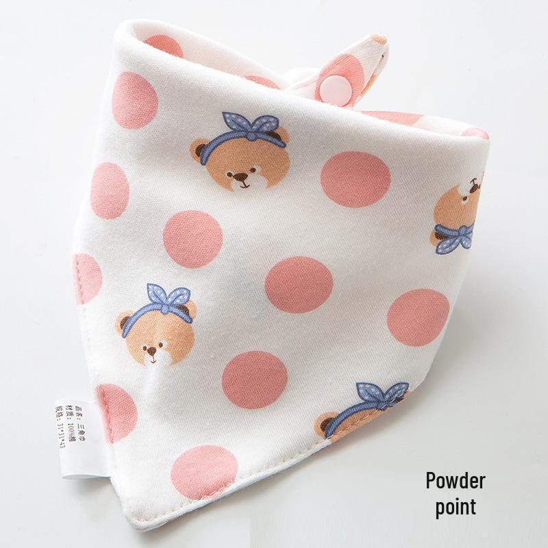 Pure Cotton Baby Drool Bib: Double-Layer Triangle Scarf with Snap Closure, Anti-Spit Up for Newborns