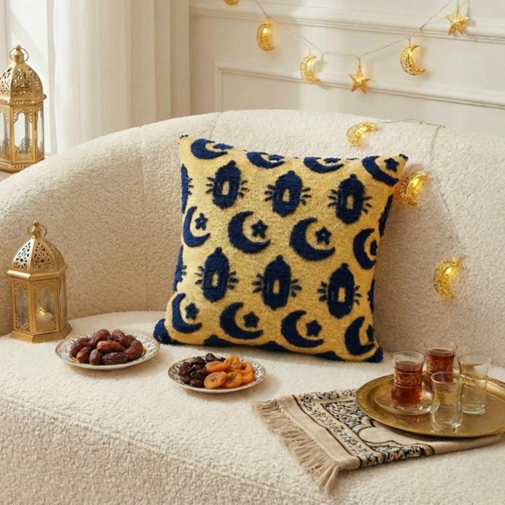 

Washable Ramadan Pillow Covers Soft Plush Cushion Cover Eid Mubarak Pillow Covers Islamic 17.72x17.72in