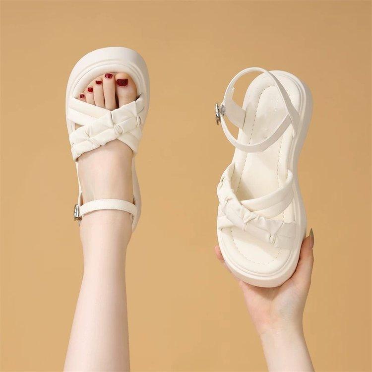 

Sandals women s 2025 new summer wear great-looking shoes Roman shoes platform versatile with skirt women s shoes 35 білий