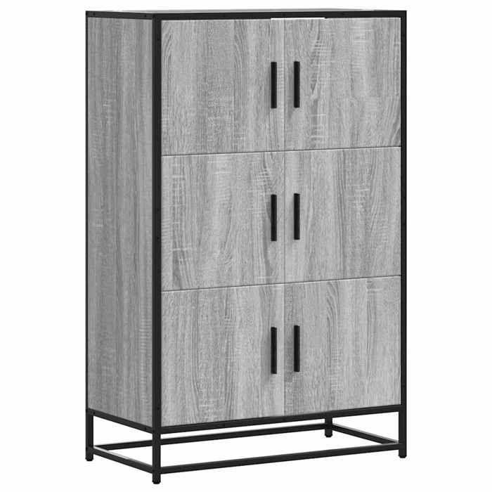 VidaXL Buffet haut sonoma gris 68x35x106,5 cm bois ingénierie et métal, armoire latérale, armoire de rangement haute, 849072