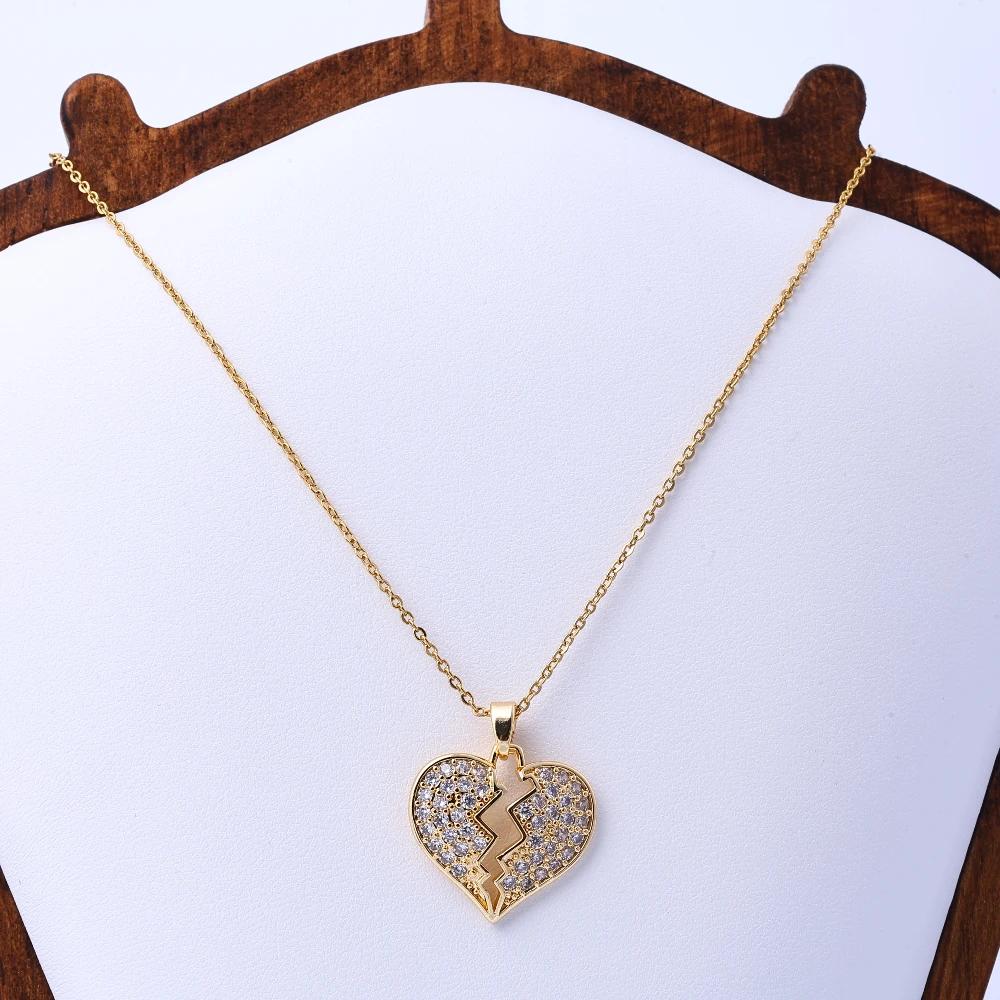 New niche design heart pendant fashion couple shiny simple necklace commemorative jewelry versatile delicate jewelry