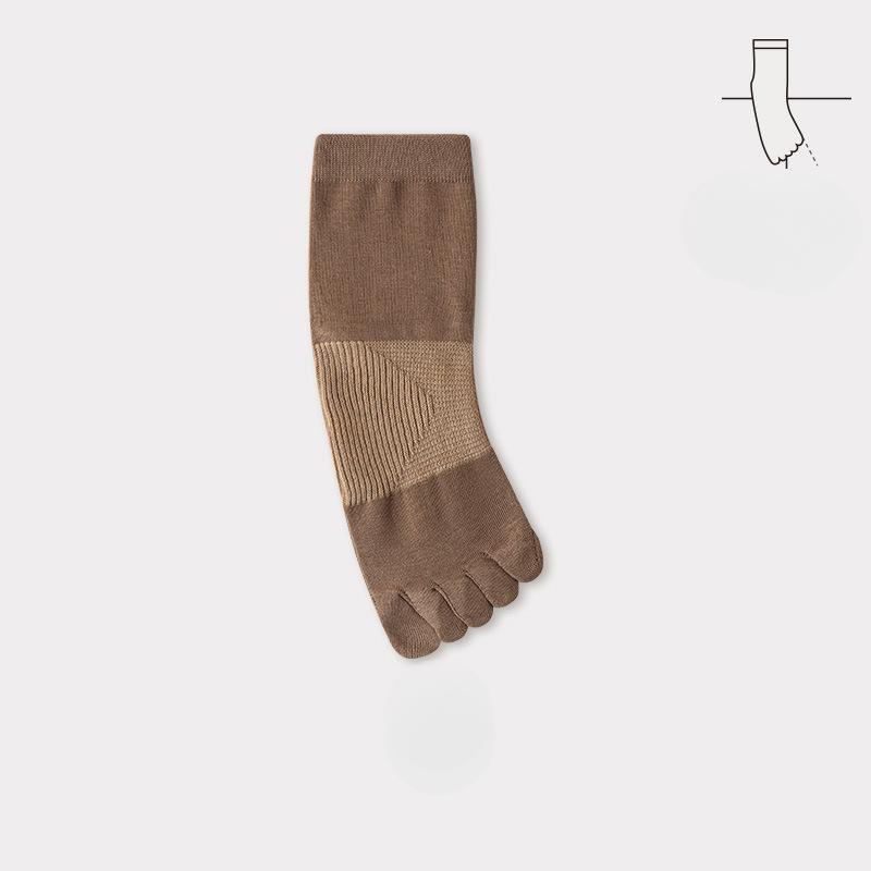Men's Five-finger Socks, Boneless, Sewn, Color-matched, Antibacterial, Deodorizing, Anti-pilling, Cotton Breathable, Sweat-absorbing, Casual Men's