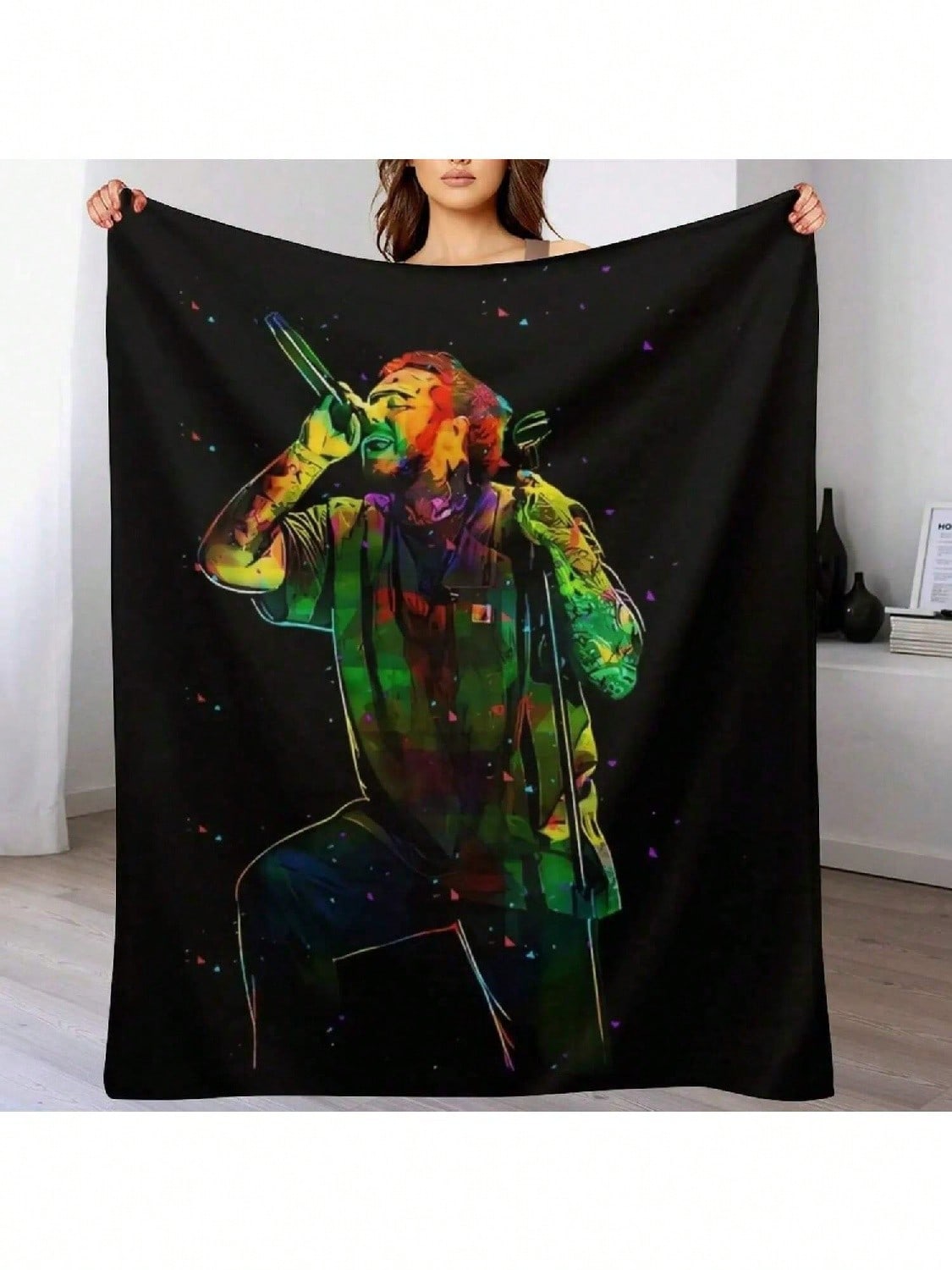 Postt Malone Throw Blanket For Winter Warm Winter Decoratives Winter Beds Blankets 75X95CM
