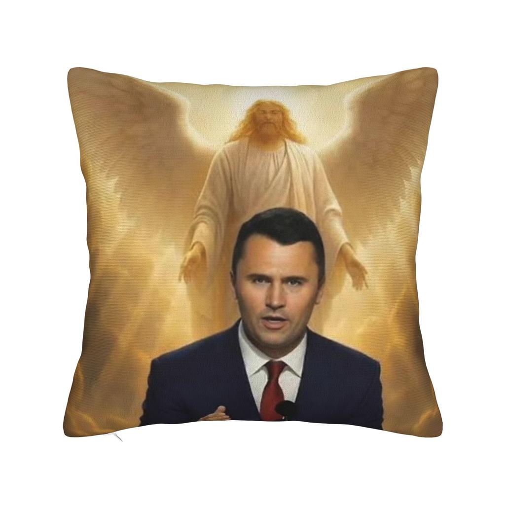 Charlie Kirk Occhi Luminosi Ritratto Divertente Brainrot Meme Federa Design Copricuscino Federe alla Moda Per Soggiorno Letto Sedia
