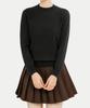 Keulleiseu 100% Wool Basic Knit Sweater_Purple