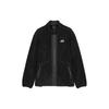 Letter Embroidery Stand Collar Knitted Warm Fleece Sports Jacket Men Jacket Carbon-Black L421M102-0018