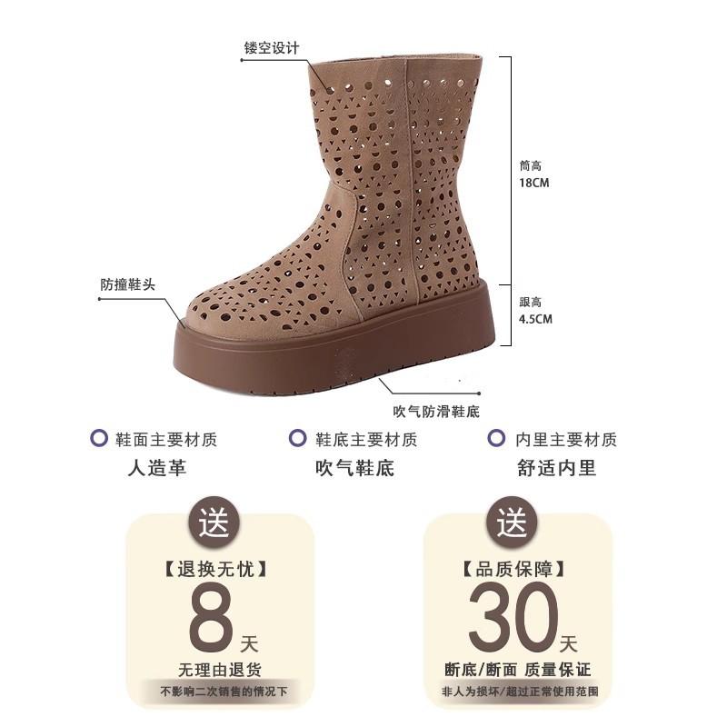 Hollow breathable short boots children's summer thin new flat-bottomed casual Martin boots hole cool boots