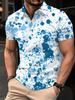 Printed Design – Not Textured, Spliced, Printed, Fashionable, Trendy Pattern, Plus Size Short Sleeve Men's Polo Shirt