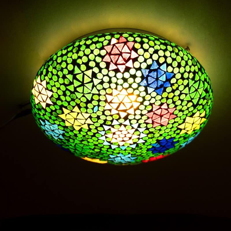 

Handcrafted Mosaic Multicoloured Designer Glass Ceiling Light