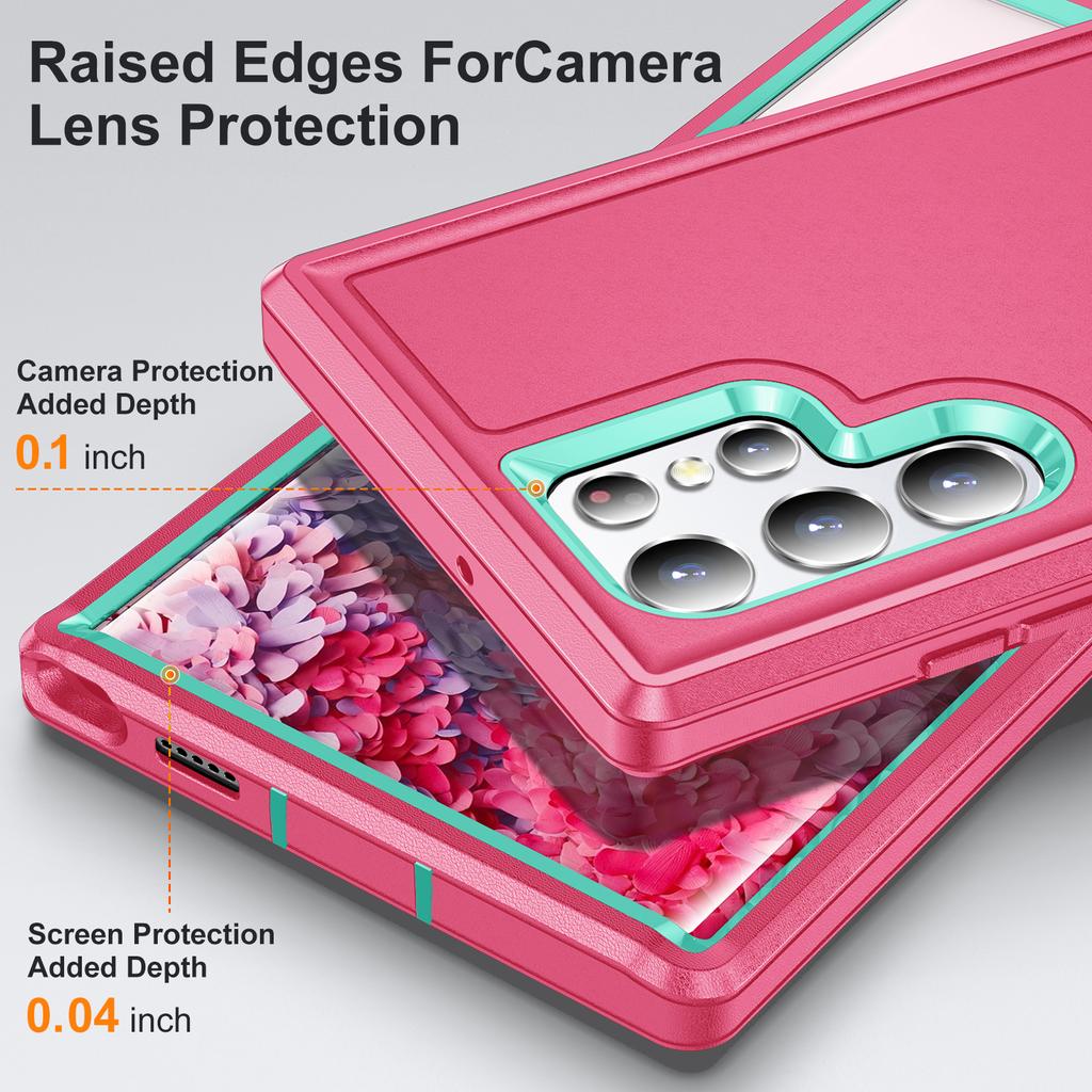 For Samsung Galaxy S22 Ultra 5G Case Case Kickstand Phone Cover PC+Silicone+EVA 3-in-1 Design