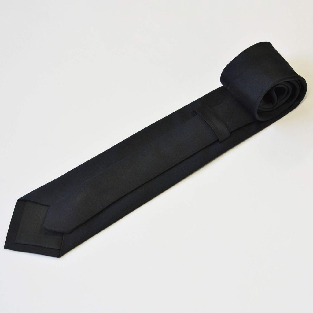 [Tuxedo Station] Silk Tie, Black, Formal Wear, Plain, Stylish, Men's, Weddings and Funerals