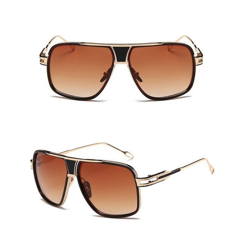 Elegant Flat Top Square Retro Vintage Big Oversized Aviator Sunglasses For Driving And Outdoor Sports