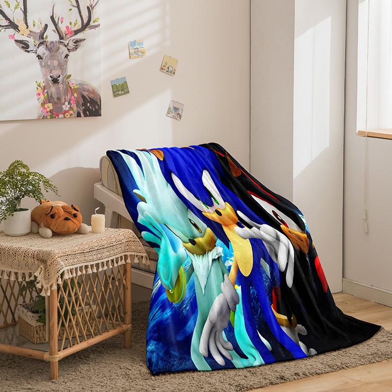 Cartoon Sonic series double-sided flannel 2D digital printing blanket blanket