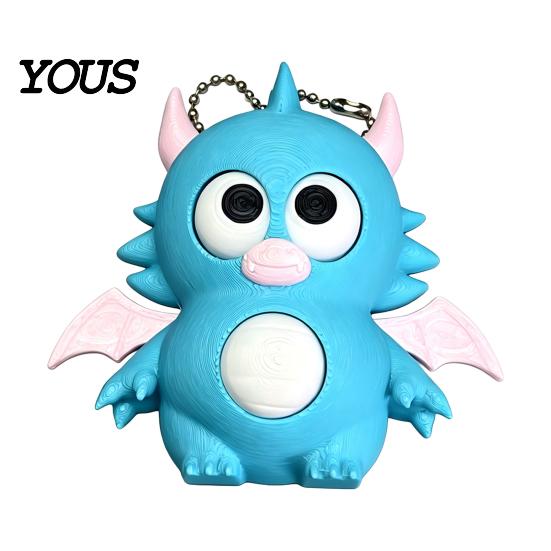 Cute Keyring Accessory 3D Printed Animals Fidget Clicker Keychain, Anxiety Stress Relief Animal Keychain Sensory Toy, Cartoon Charm for Backpack,