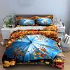 Autumn Themed Umbrella Set Soft Comfortable Duvet Cover Bedding Set Included 1*Duvet Cover & 2*Pillowcases, Gift