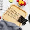 24TE 6Pcs Stainless Steel Fondue Forks Plastic Handle Wood Handle Heat Resistant Barbecue Cheese Fondue Forks for Chocolate