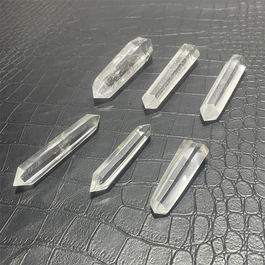 Natural  Clear Crystal Quartz 6 Sided Facet Vogel Style Double Termination Wand Point Tibet Himalayan High Altitude Reiki Healin