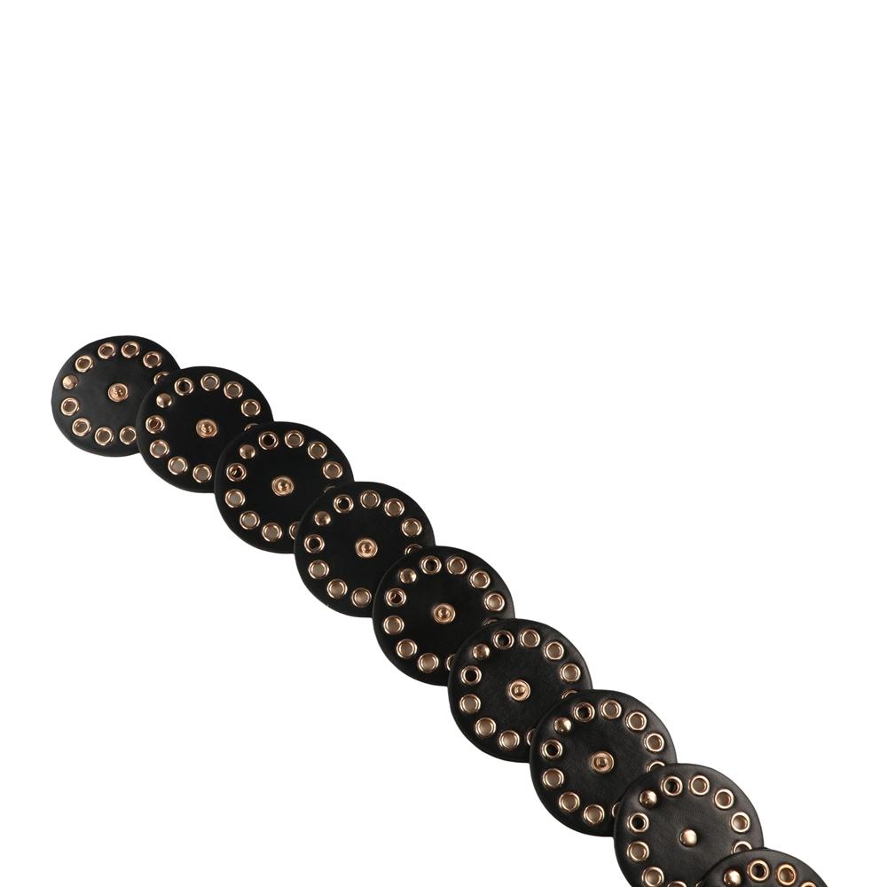Retro Rivet Wide Belt Y2k Concho Waistband Fashion Disc PU Hollow Belt  Girls