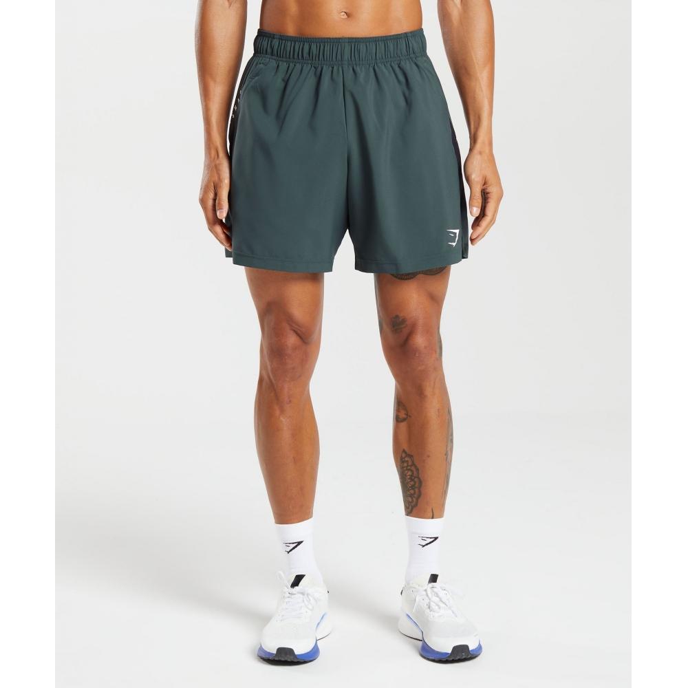 

GYMSHARK Sport 7 Shorts Fog Green Black A3A1Q ECDP XS