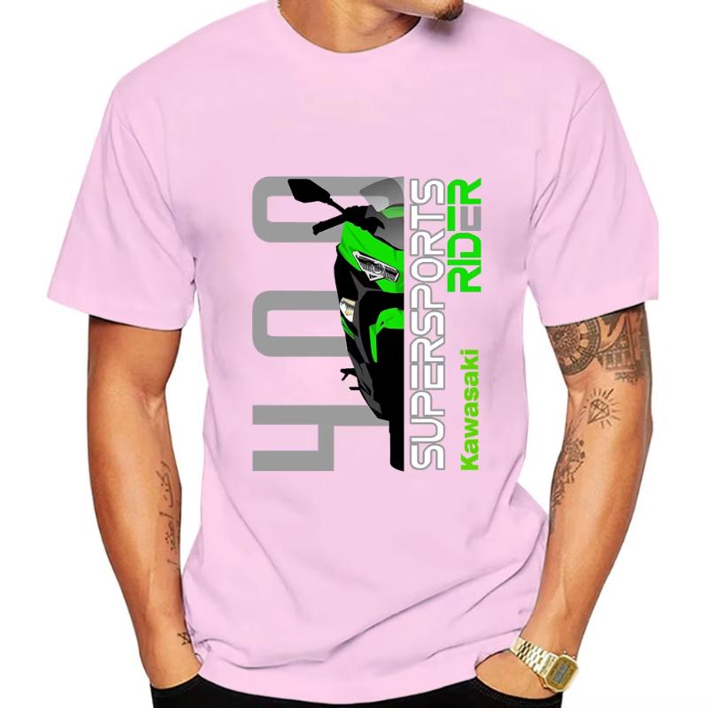 Kawasaki Ninja 400 Motorcycle Mens Tshirt summer shortsleeved womens Tshirt cotton 2025 New fashion couples clothing top