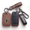 Leather Car Key Remote Cover Full Case For Volvo S60 S80 V60 XC60 XC70 S60L V40 XC90 Auto Keychain Protection Accessories Ring