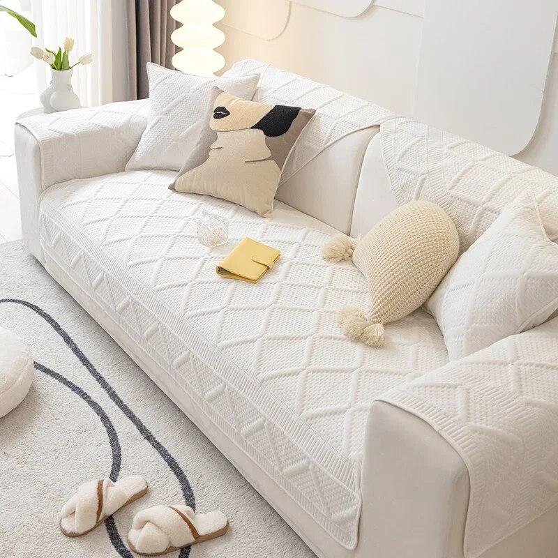 Nordic Cotton Sofa Cover Mat Pets Kid Mat Sofa Towel Anti-slip L Shape Couch Slipcover Removable Sofa Blanket for Living Room