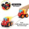 Friction Powered Cars Push and Go Trucks Construction Vehicles Toys Set of Tractor Bulldozer Dump Truck Cement Mixer for Baby Toddlers Infants Boys Gi