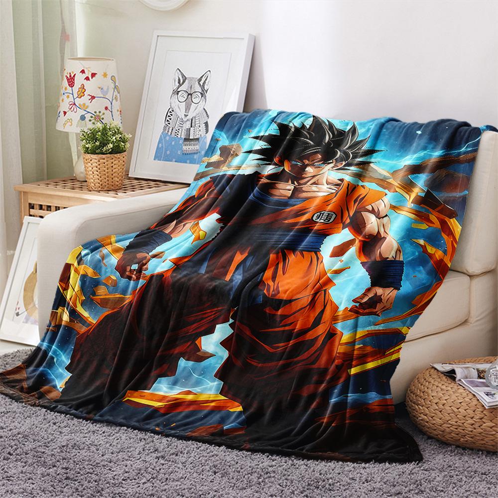 1PC Dragon Ball Super Patterned Flannel Blanket Suitable For All Seasons For Home Decor Warmth And Comfort Gifts Holiday Present