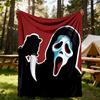 1PC Ghostface Scream Outdoor Flannel Throw Blanket - HD Printed Lightweight Soft Warm All-Season Blanket for Sofa, Bed, Travel, Camping 034