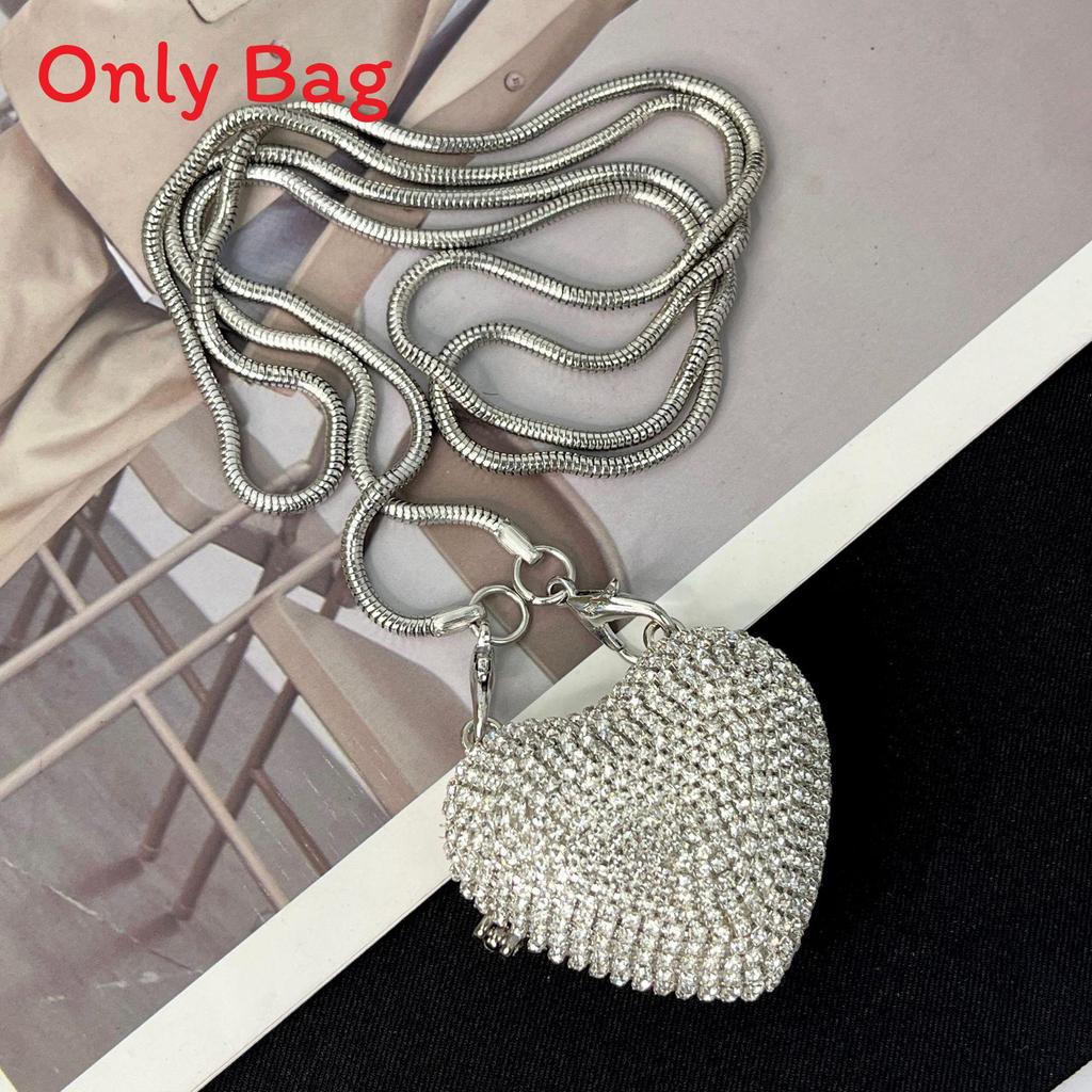Mini Heart Shape Jewelry Box With Sparkling Rhinestones And Magnetic Closure For Daily Use