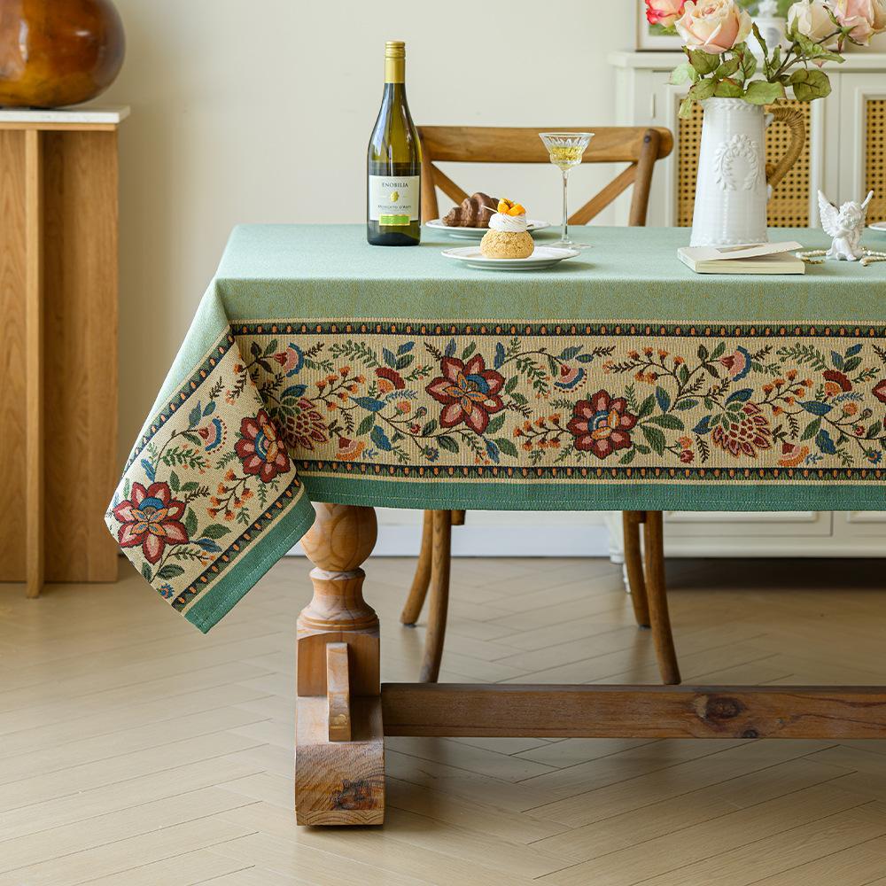 Thickened Classical Ethnic Retro Pattern Rectangular Tablecloth Household Dining Table Cloth Living Room Coffee Table Cover Towel