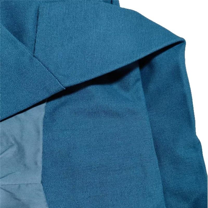 Blue linen long sleeved retro artistic casual suit jacket