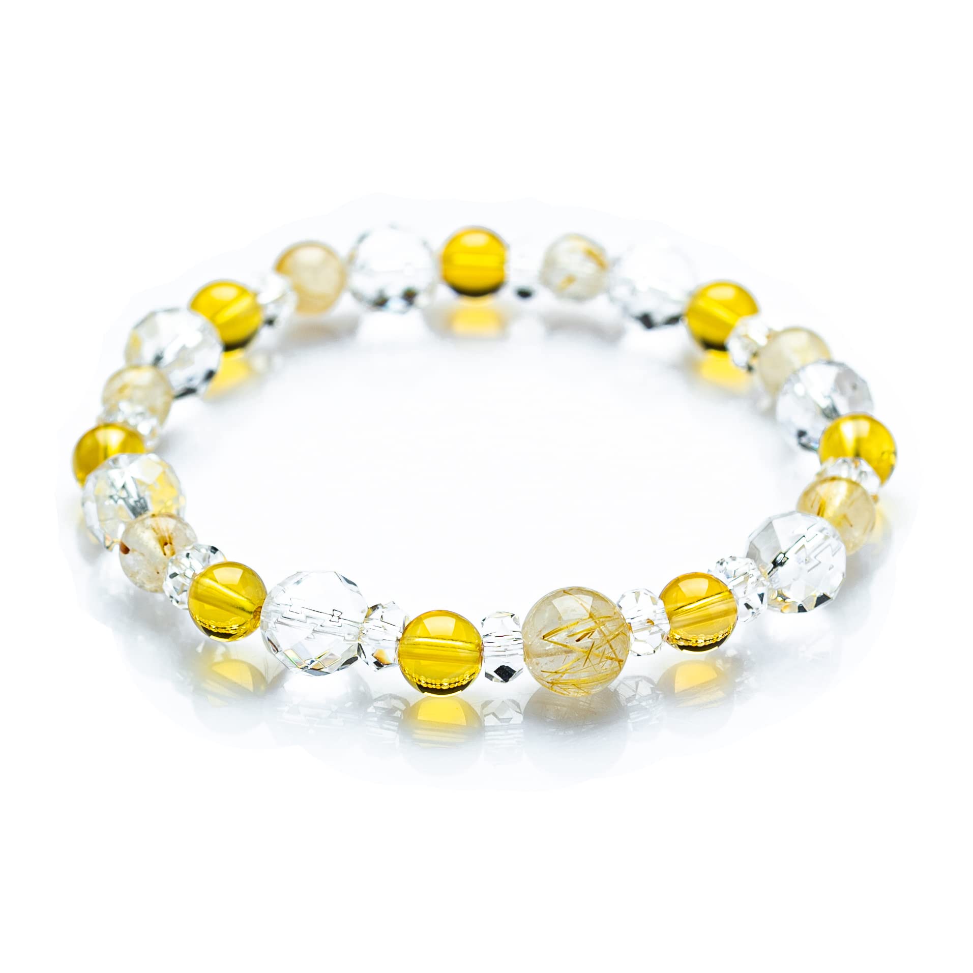 

Natural Stone Bracelet Power Stone Birthstone 6mm Present Quality Guarantee Purification Sazare [Kyojudo] Women s (Rutilated Quartz) жовтий