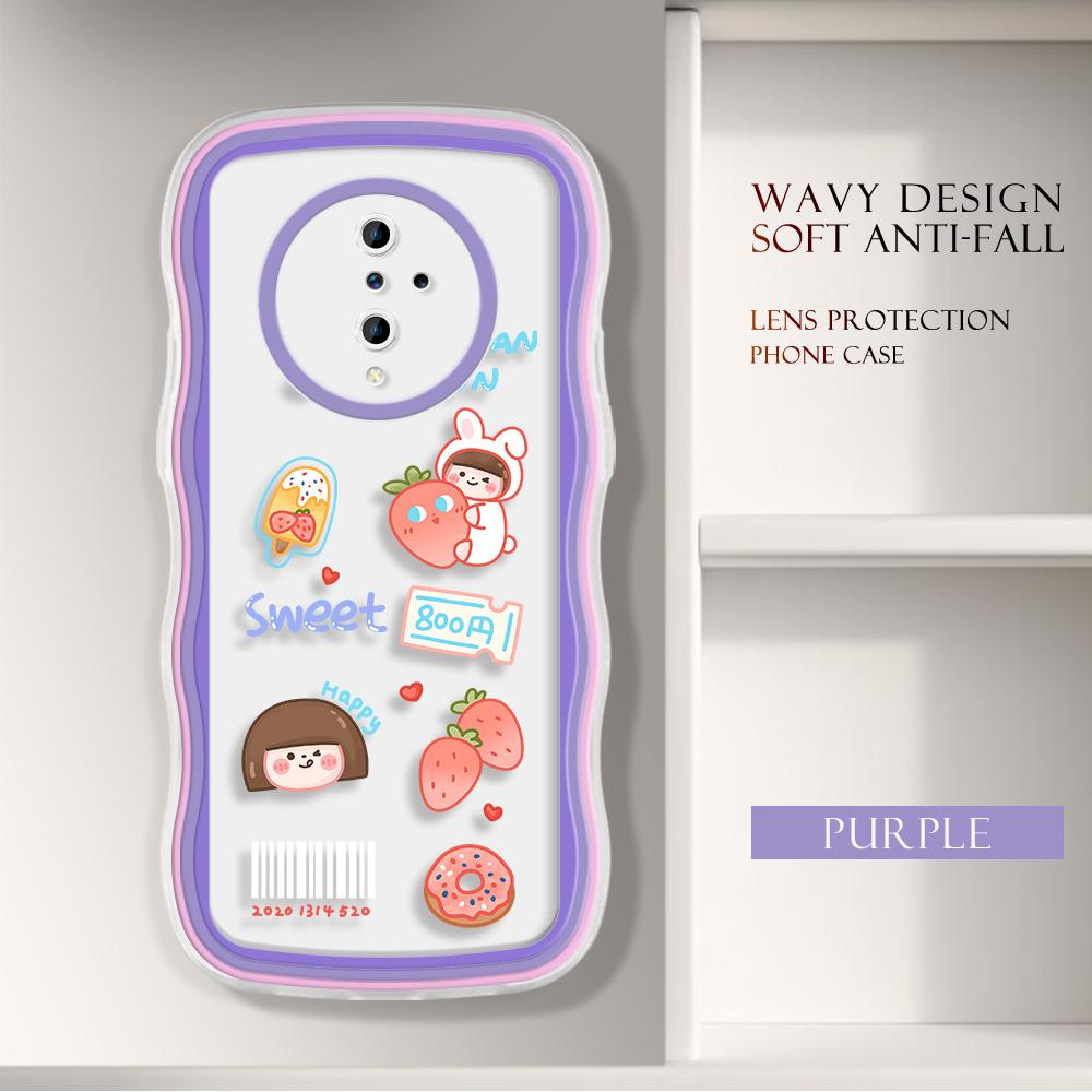 

Модний м який хвилястий чохол для телефону з мультяшним візерунком Захист камери Ударостійкий чохол для мобільного телефону для Vivo Vivo V27E