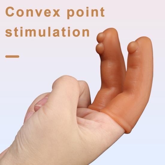 Yousheng G-spot Finger Sleeve Massager Liquid Silicone Material Finger Sleeve with Bump for Clitoris Breasts Stimulation Adult Couple Sex Toy