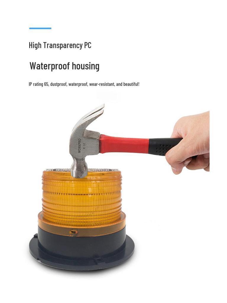 Red and Blue Solar Car Roof Strobe Light Warning Signal for Night Safety