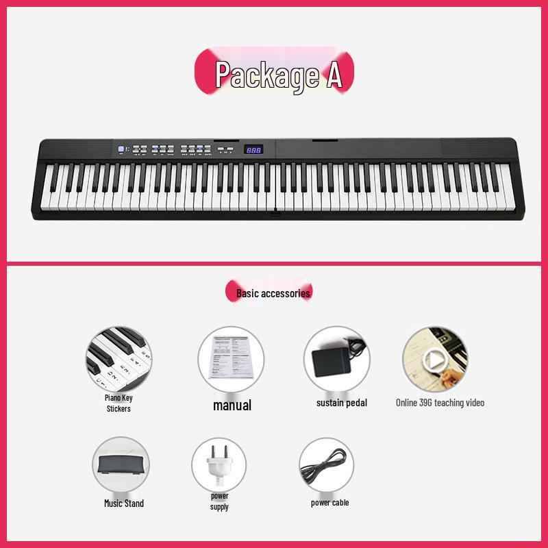 Professional 88-Key Portable Folding Electronic Piano for Adults and Beginners, Smart Piano.