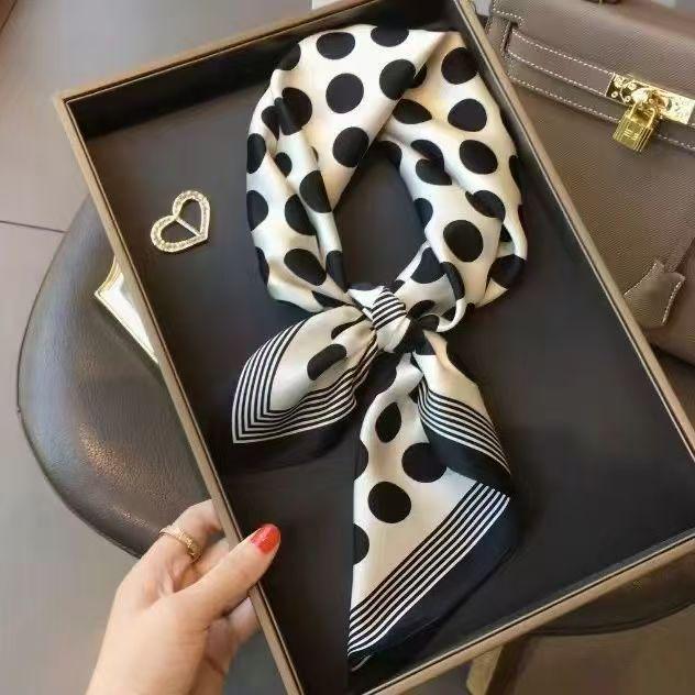70cm Versatile Fashionable Mulberry Imitation Silk Scarf for Middle-Aged & Elderly - Summer Neck Protection
