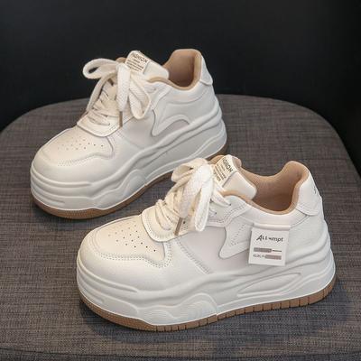 Thick-soled Heightening Board Shoes Women's Spring and Summer New Muffin Casual Shoes Korean Versatile Small Sports White Shoes