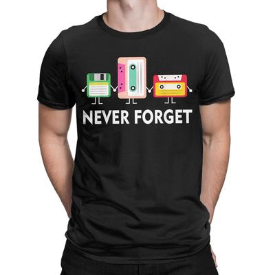 Never Forget Vhs Tape Cassette Unisex Unisexs T Shirt Novelty Tee Shirt Tshirts 100 Cotton Plus Size Clothes