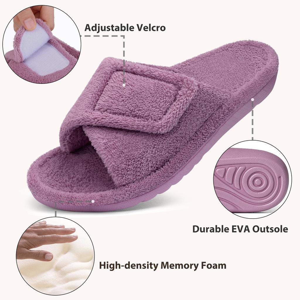 Fashion Kidmi Women Fur Slippers Indoor Fuzzy House Shoes Outdoor Women's Orthopedic Slippers Soft Antiskid Bedroom Shoes Arch Support