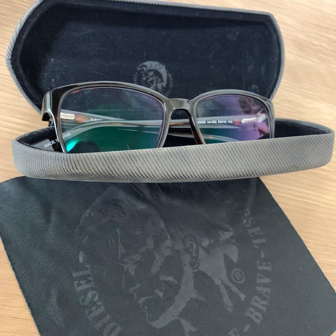 Used DIESEL brown frame glasses