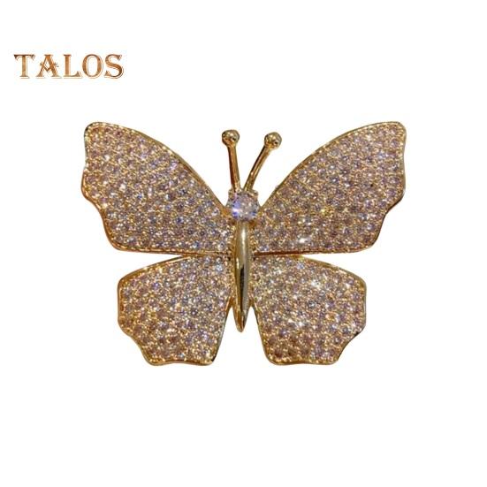 Women Brooch Butterfly Shape Rhinestone Vinatge Anti-slip Bag Coat Collar Hat Scarf Decoration Clothes Pin Party Prom Garment Jewelry