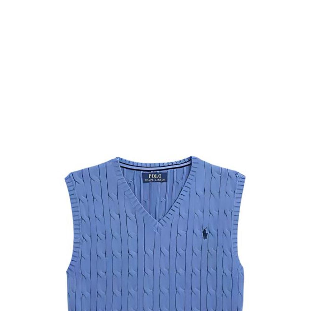 Polo Ralph Lauren Solid Color Logo Embroidered V-Neck Pullover Sweater Kids sweater Blue 323702300-028